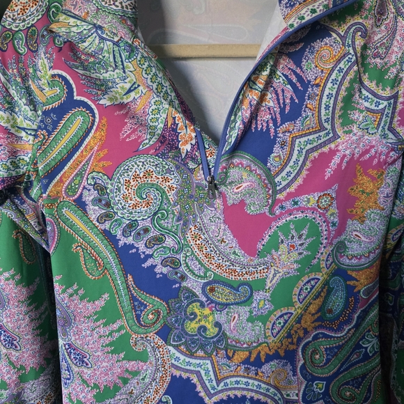 RLX Ralph Lauren Multicolor Paisley Blouse - Picture 6 of 7